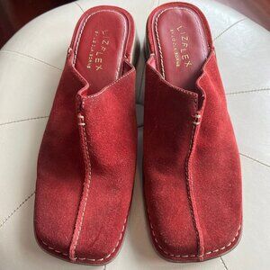 Lizflex Slip-on Red Suede Loafers, Size 8M